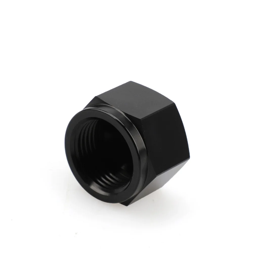 Black -6 8 10 Female AN Flare Fitting Cap 6AN 8AN 10AN Block Off Aluminum