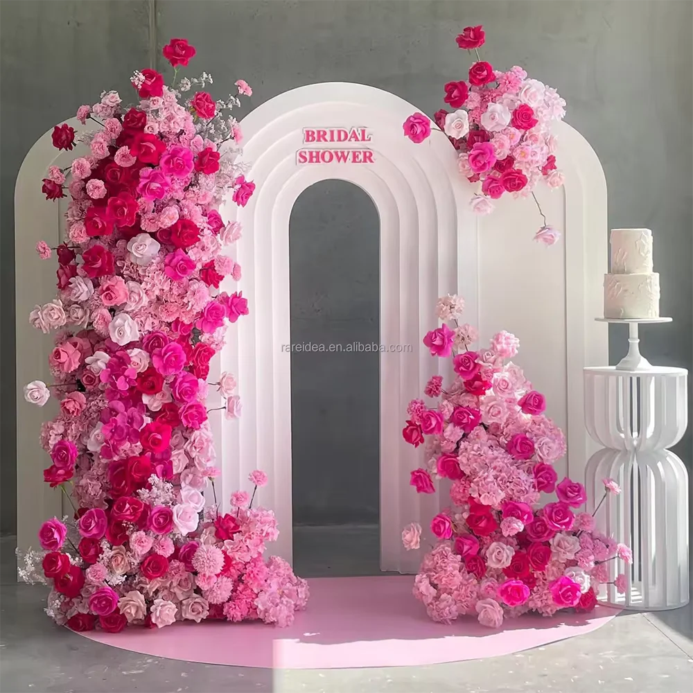 White pvc backdrop wedding event stage chiara arch backdrop baby shower decoration 3d arch backdrop flower arches stand