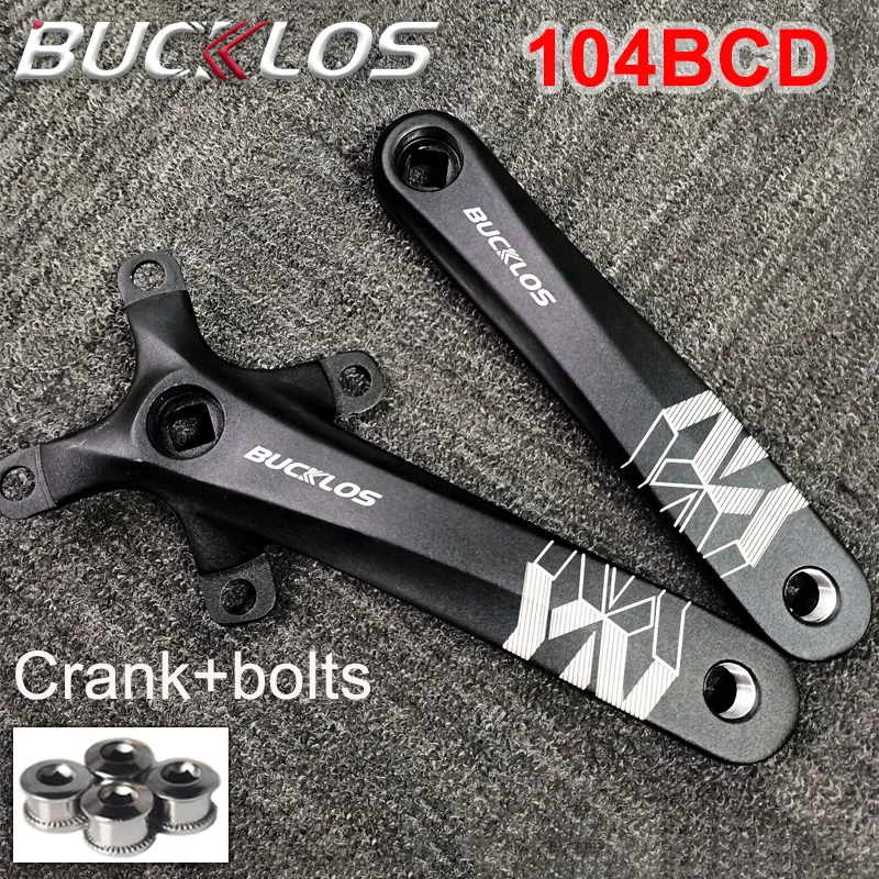 

BUCKLOS 104BCD Bike Crank Arms 170mm Bicycle Crankarm Square Hole for Single/Double Chainrings Aluminum MTB Crank Accessories