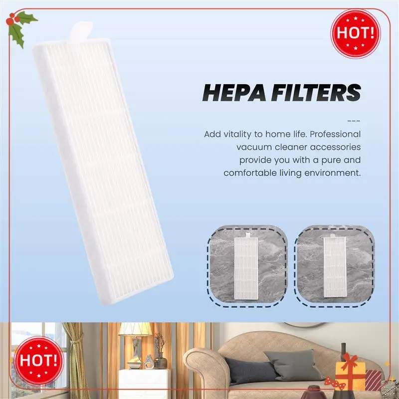 ABLE-NEW 5Pcs Sponge + 5Pcs Hepa Filter For Replacement Chuwi Ilife A4 Robot Vacuum Cleaner