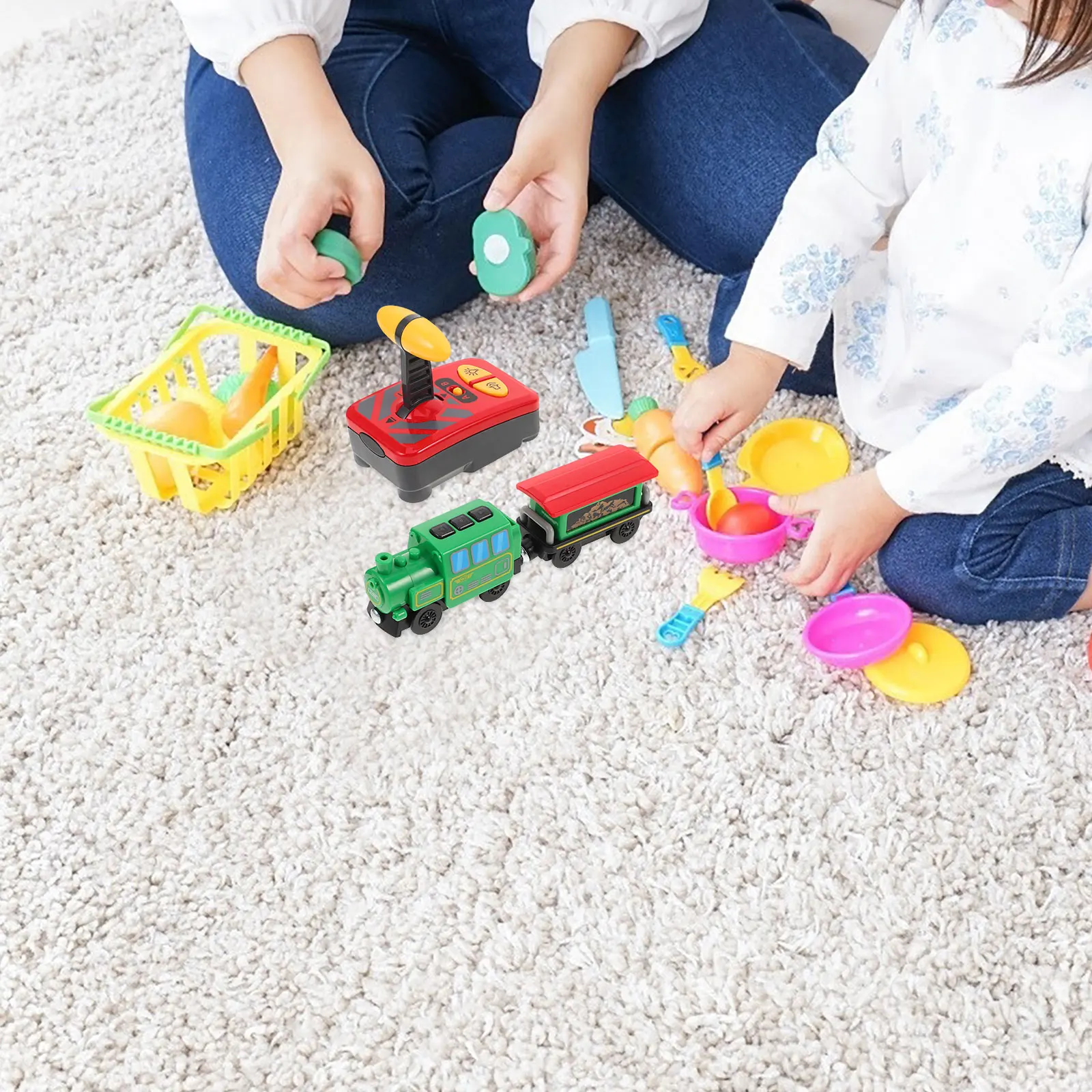 

Little Train Toy Photo Prop Toys Electric Desktop Decor Children's Plastic Imitation Model