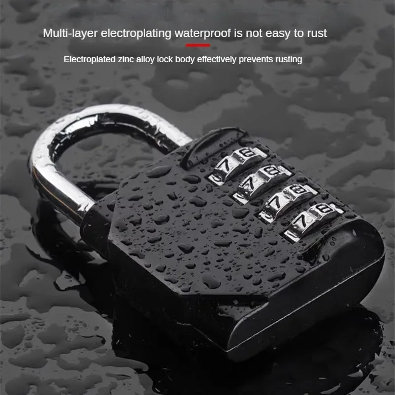 Combination Lock Resettable 4 Digit Padlock with Combination Waterproof and Heavy Duty Combination Padlock Outdoor for School