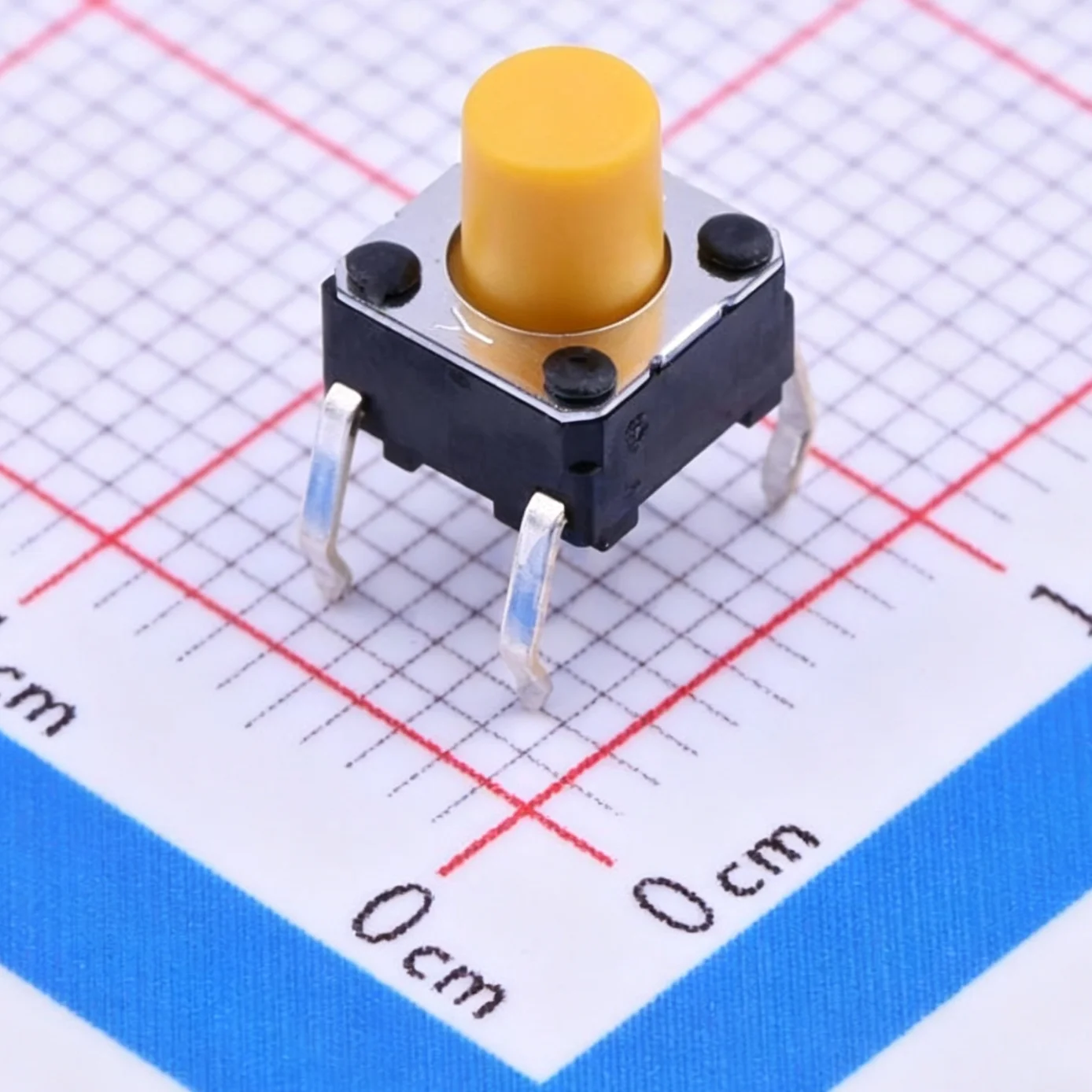 20PCS B3F-1062 Tactile Switch, 1.47N, 6×6×7mm DIP 4Pin, Yellow Cylinder/Flat Head, 24V 50mA, PC Pins 6*6*7mm Original New
