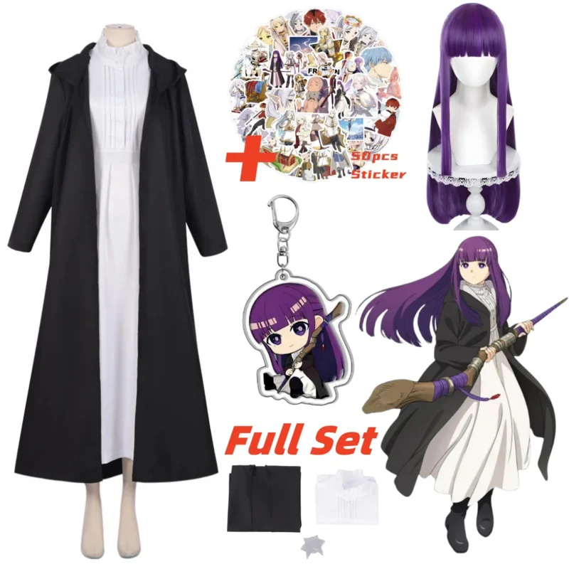 Anime Frieren Beyond Journey's End pegatinas disfraz de helecho Cosplay peluca de helecho llavero Halloween carnaval Navidad ropa de mujer