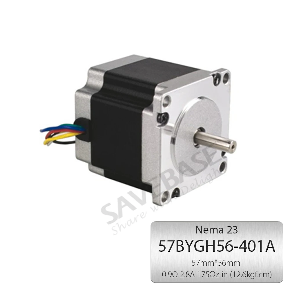 

SAVEBASE 57x56mm 175Oz-In 1.2Nm Nema23 Stepping Motor 2-Phase 4-Lead For CNC Router Lathe Milling
