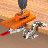 35mm Hinge Boring Jig Woodworking Hole Drilling Guide Locator with Fixture Aluminum Alloy Hole Opener Template Door Cabinets