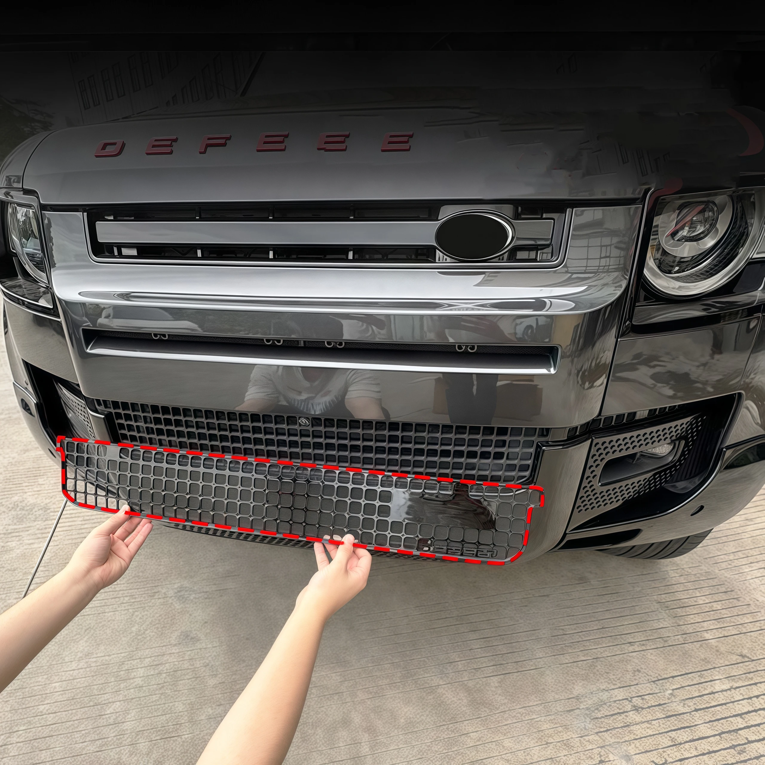 For Land Rover 20-25 Defender 110 medium net water tank insect net 90 air inlet protective cover buckle without disman