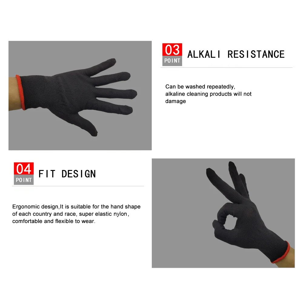 3/5/20 Pairs Anti-Static Window Tint Carbon Fiber Vinyl Car Wrap Sticker Film Install Gloves Auto Nylon Tinting Work Gloves D08B