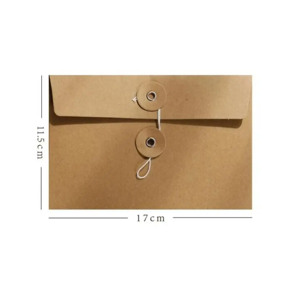 20pcs with String Tie Closure Clasp Kraft Paper Envelopes Invitation Card Retro Simple Archive Bag European Style High Grade