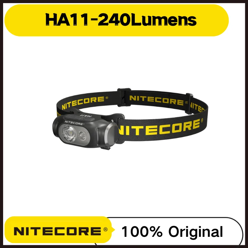 NITECORE HA11 Headlamp 240Lumens Beam color White Light+Red Light Include AA Battery