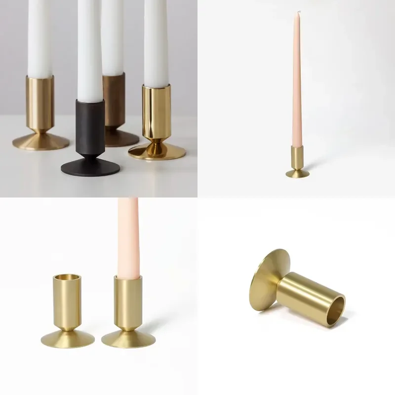 for Becora Cone Candlestick Brass Decorative Display Stand for Fireplace Party Wedding