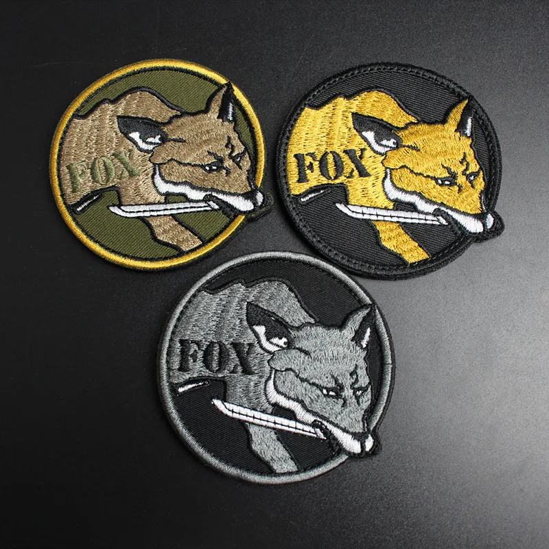 FOX HOUND Beard  Embroidery Patch Backpack Hook&Loop Tactical Stickers Patch  Morale Badge Appliques for Clothing