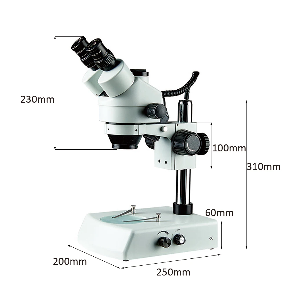 High Quality 7X-45X With Light Source Hd 38Mp Camera Smartphone Trinocular Stereo Microscope Lens