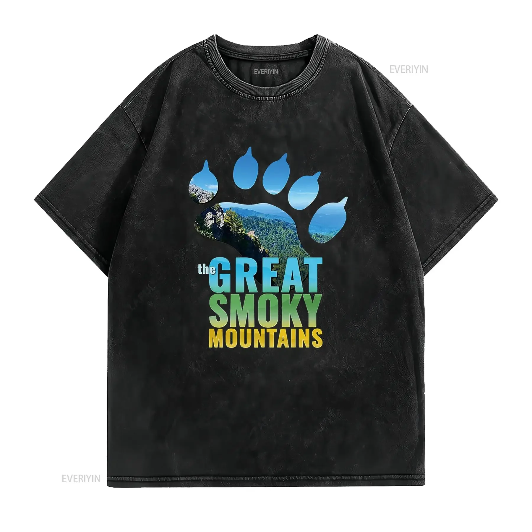تي شيرت Great Smoky Mountains National Park Smokies Bear Paw 05 Premium تي شيرت عتيق مغسول قليلاً ملابس الشارع