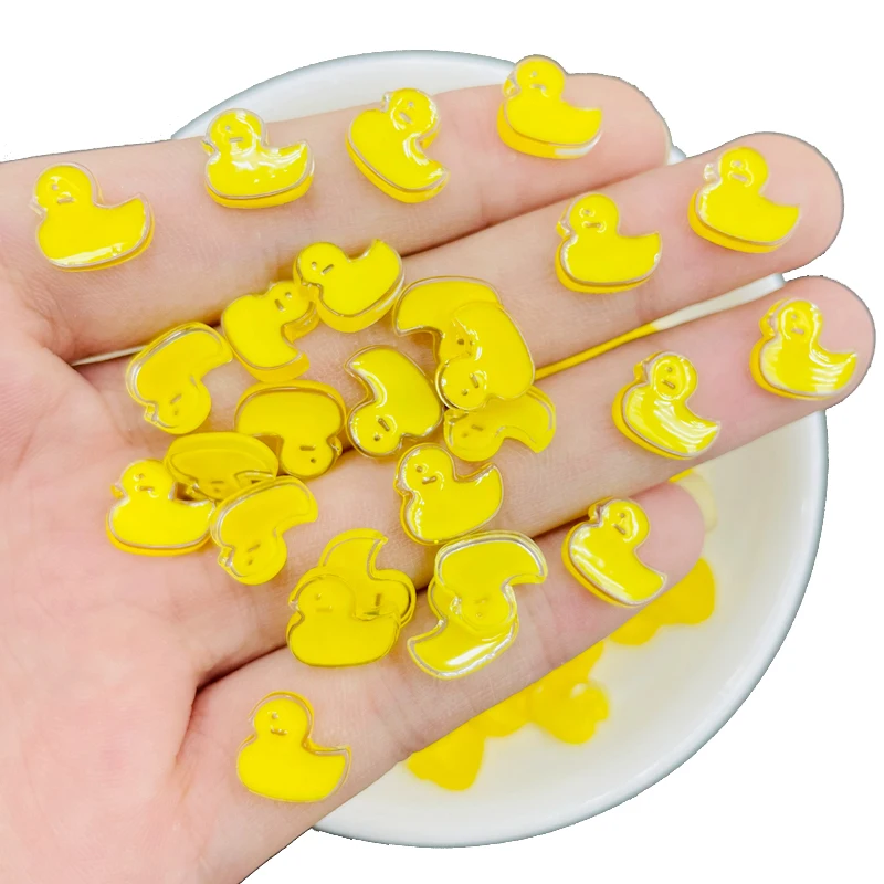 50 Pcs New Mini Kawaii Cartoon Duckling Resin Scrapbook Rhinestones 3D For DIY Manicure Accessories Decorations N41