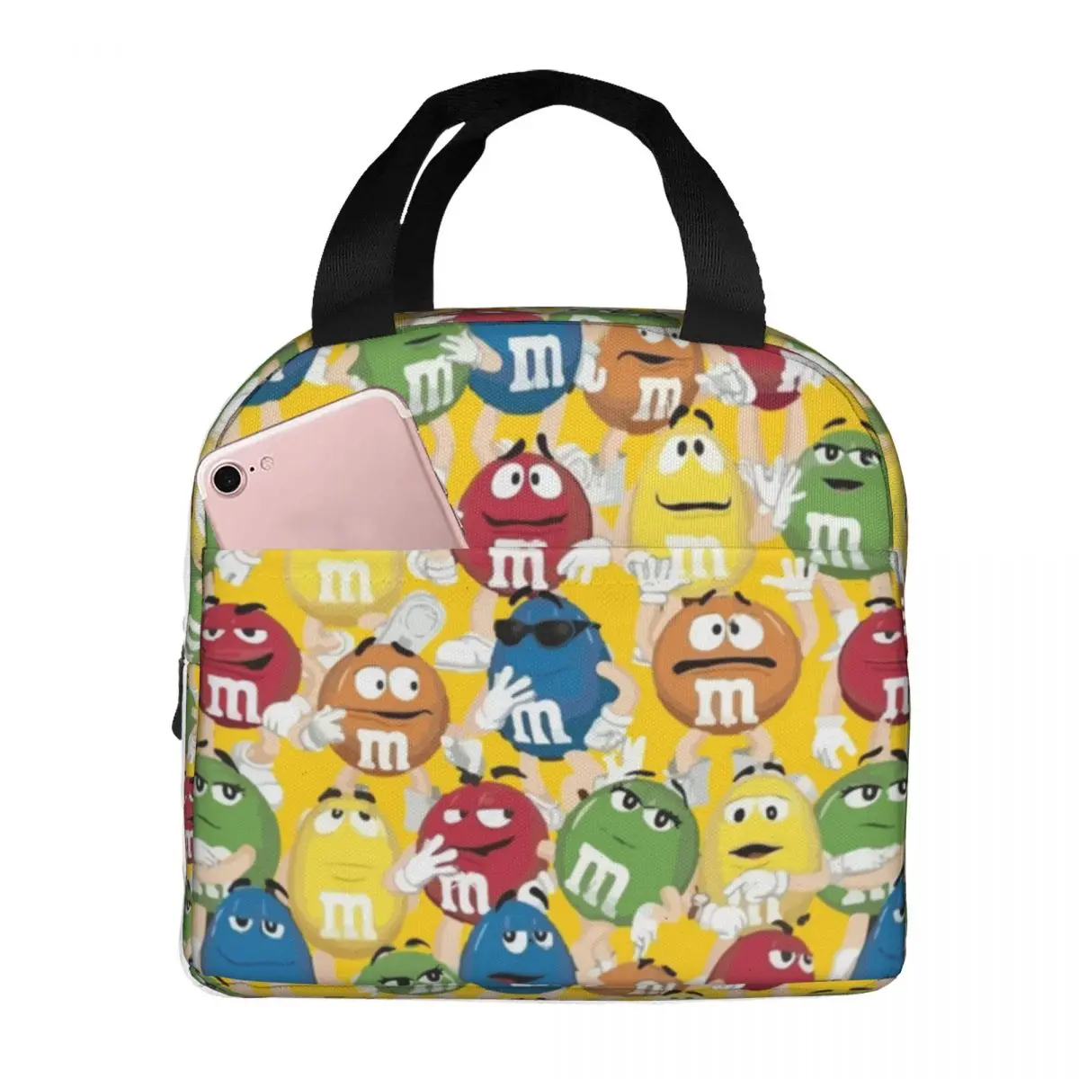 M And M Character Set Lunch Bags Insulated Bento Box Lunch Tote Resuable Picnic Bags Thermal Bag for Woman Children School