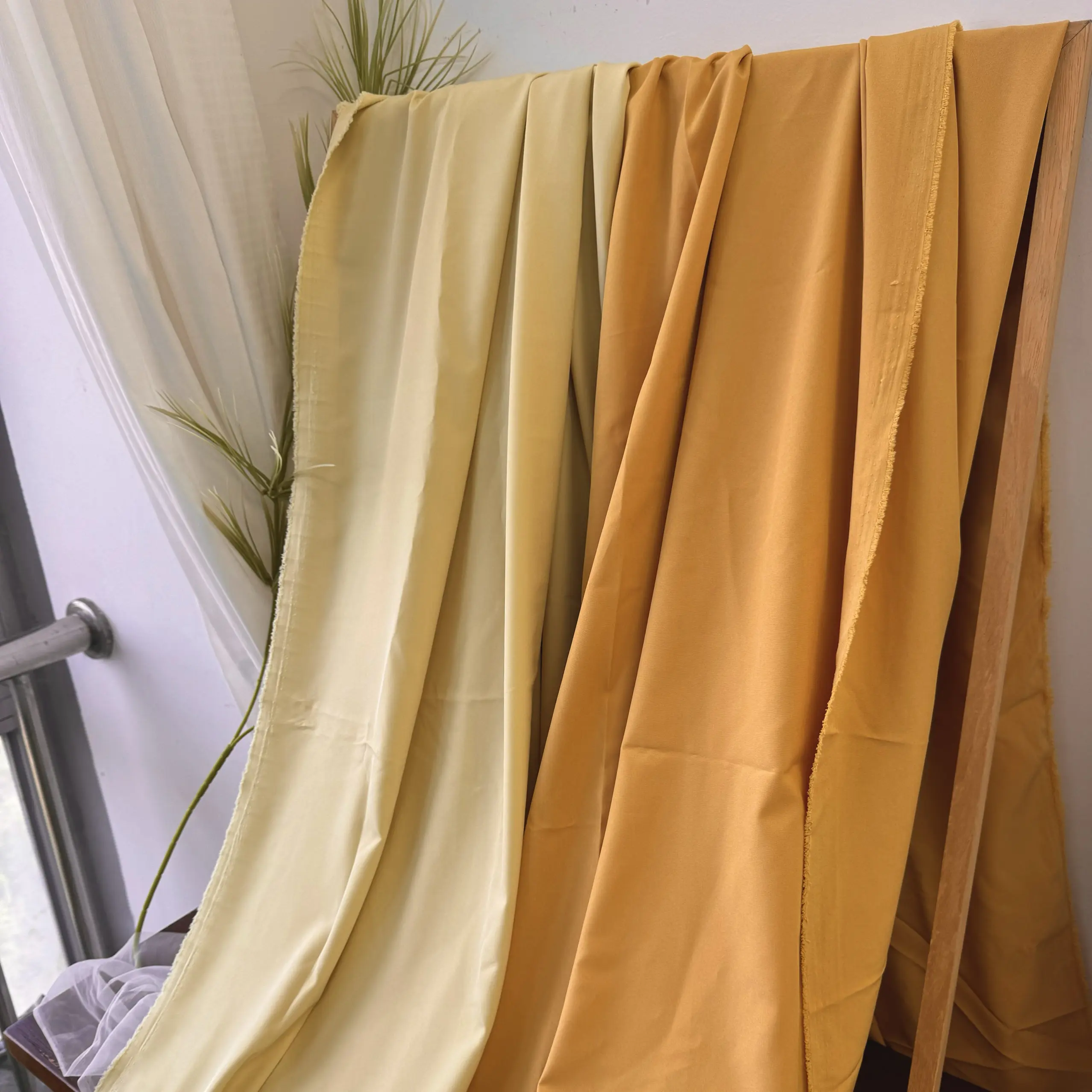 Autumn Yellow Draping Fabric for Wedding Purdah Tablecloth Kindergarten Scene Layout Ceiling Cloth Fabric
