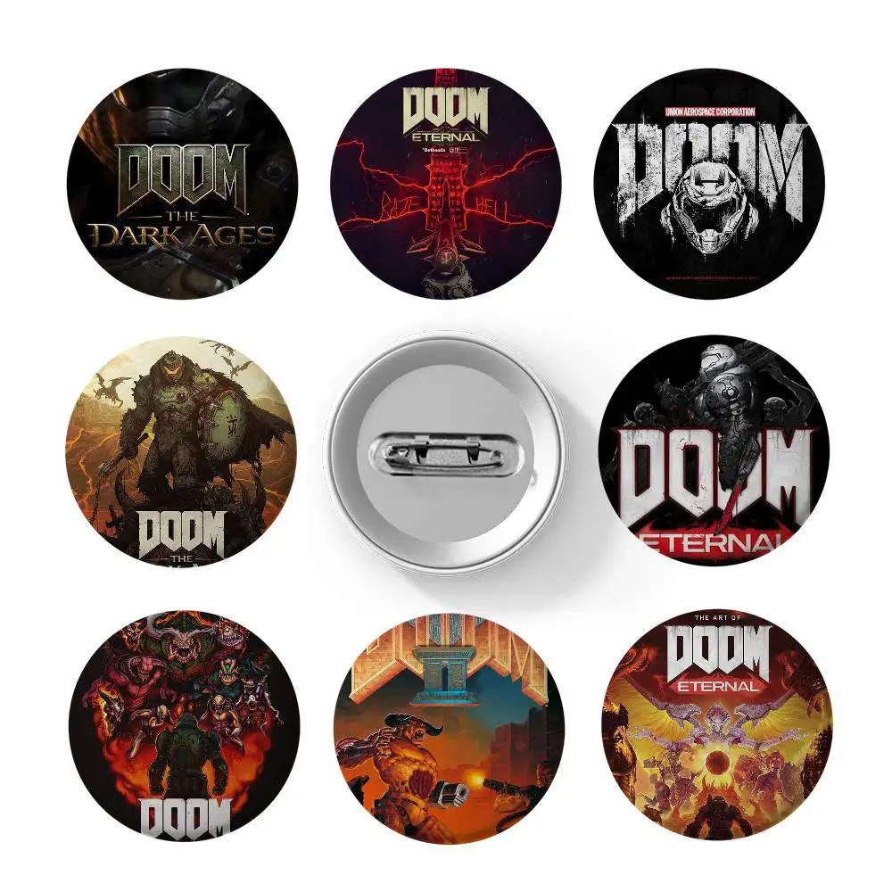لعبة باردة E-Eternal DOOM شارات مستديرة رائعة شارة دبابيس دبابيس الإبداعية للملابس قبعة ظهره هدية الملحقات #1