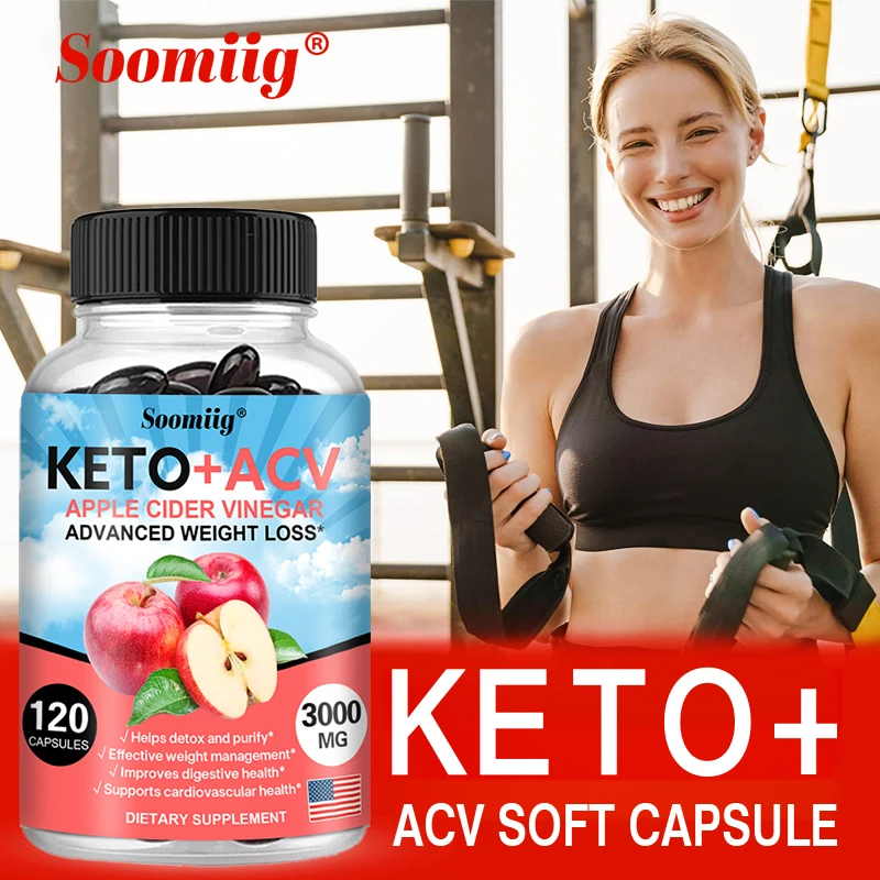 KETO + Apple Cider Vinegar Capsules - Detox, Fat Burning, Weight Management, Detox, Appetite Suppressant, Energy Support