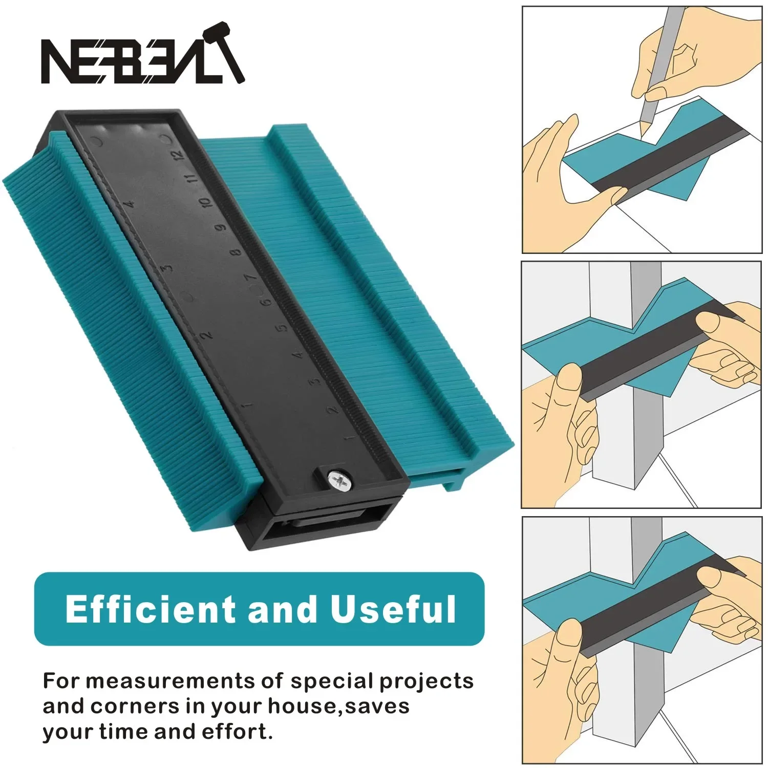 5インチ＆10インチ輪郭ゲージ複製ツール-タイル、ラミネート、パイプ、ダクト用の精密プロファイルゲージ-正確なコピーのための細歯デザイン