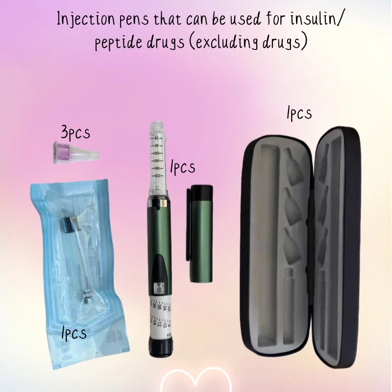 

Reusable injection pen, suitable for insulin, growth hormone, etc., metal syringe, 3ml ink cartridge (excluding medication)