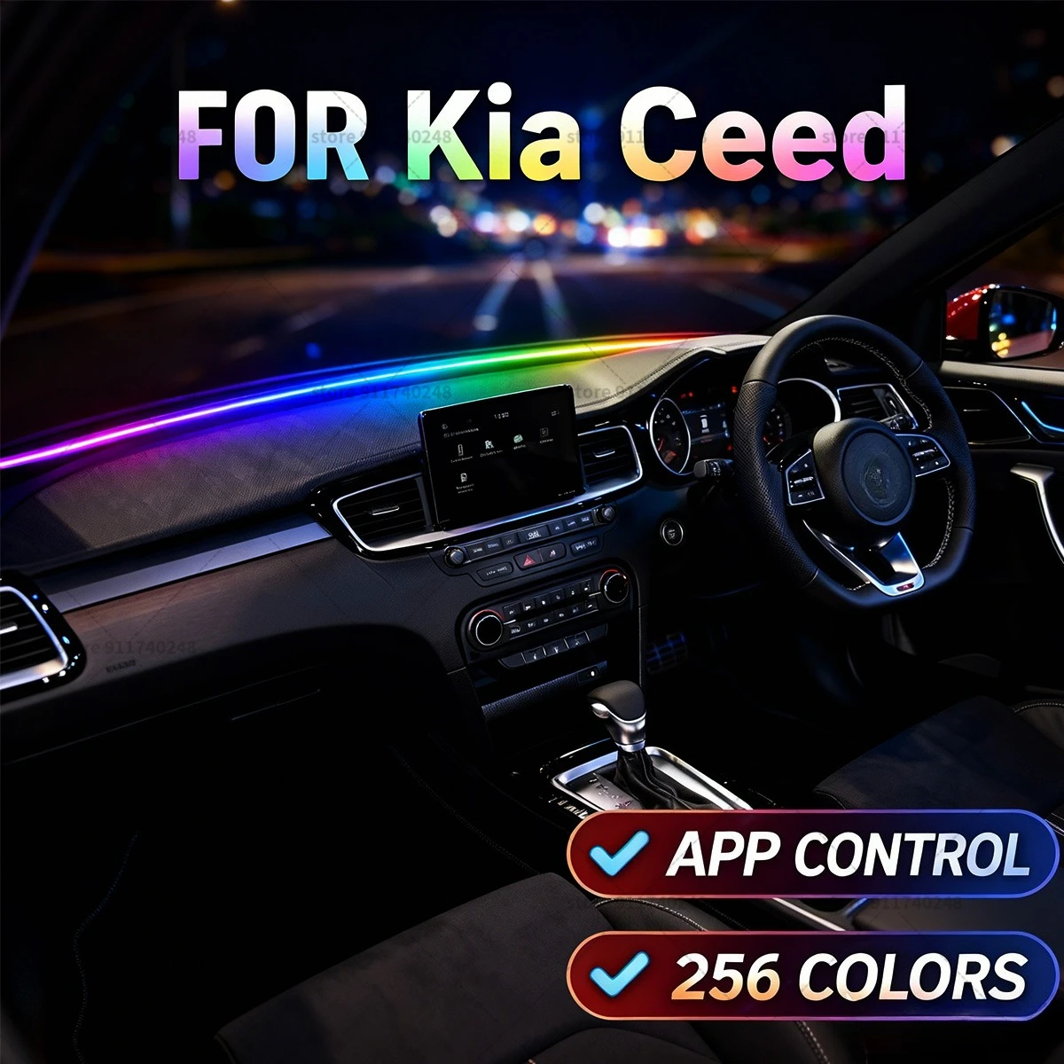 

Декоративная световая полоса для Kia Ceed, цветная акриловая звукоизоляционная полоса для лобового стекла, атмосферная подсветка