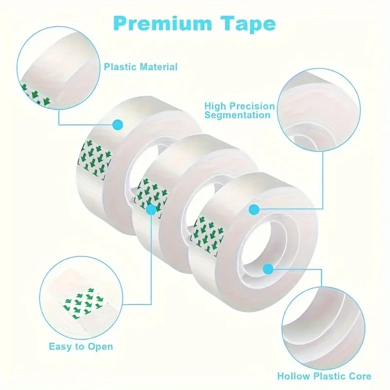 6pcs Transparent Sealed Box Strong Adhesive Tape for Gift Packaging, DIY Office DIY Small Tape, Stationery Tape Roll Supplies