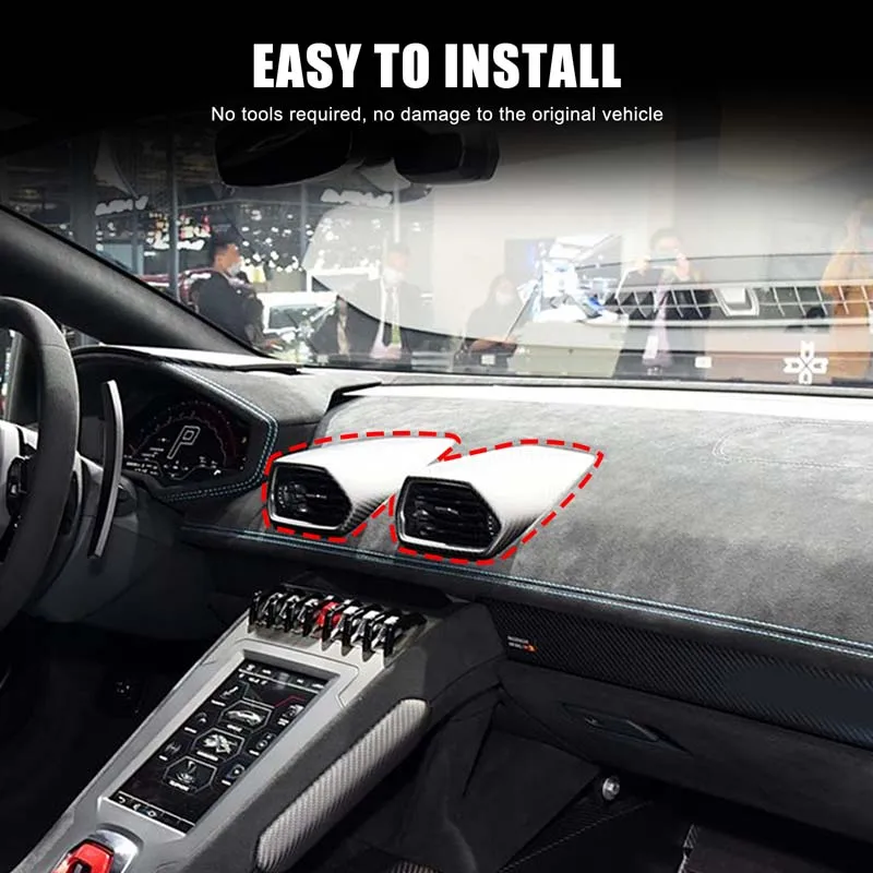 Center Dashboard Air Vent Panel Trim Car Dash AC Vent Bezel Cover Car Accessories For Lamborghini Huracan LP580 LB724 2014-2021 view 3
