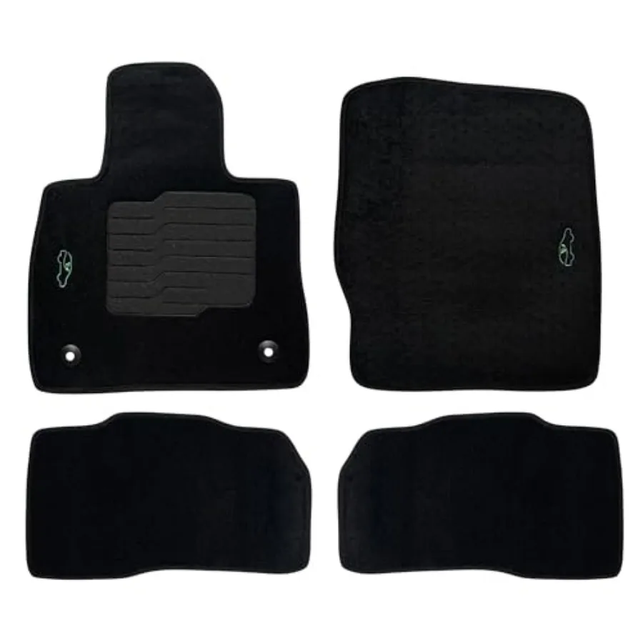 

Ковры на заказ, подходят для Explorer 2020–202 годов с нескользящей подушечкой для пятки водителя и замками безопасности — 1 и 2-й ряд — черный