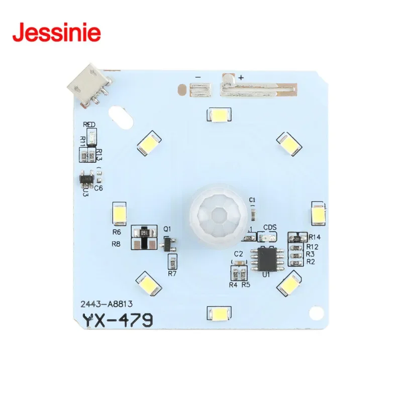 10pcs/1pc PIR Motion Sensor Human Body IR Infrared Induction Night Light LED Board Charge Recharge Night Lamp Control 2-3M
