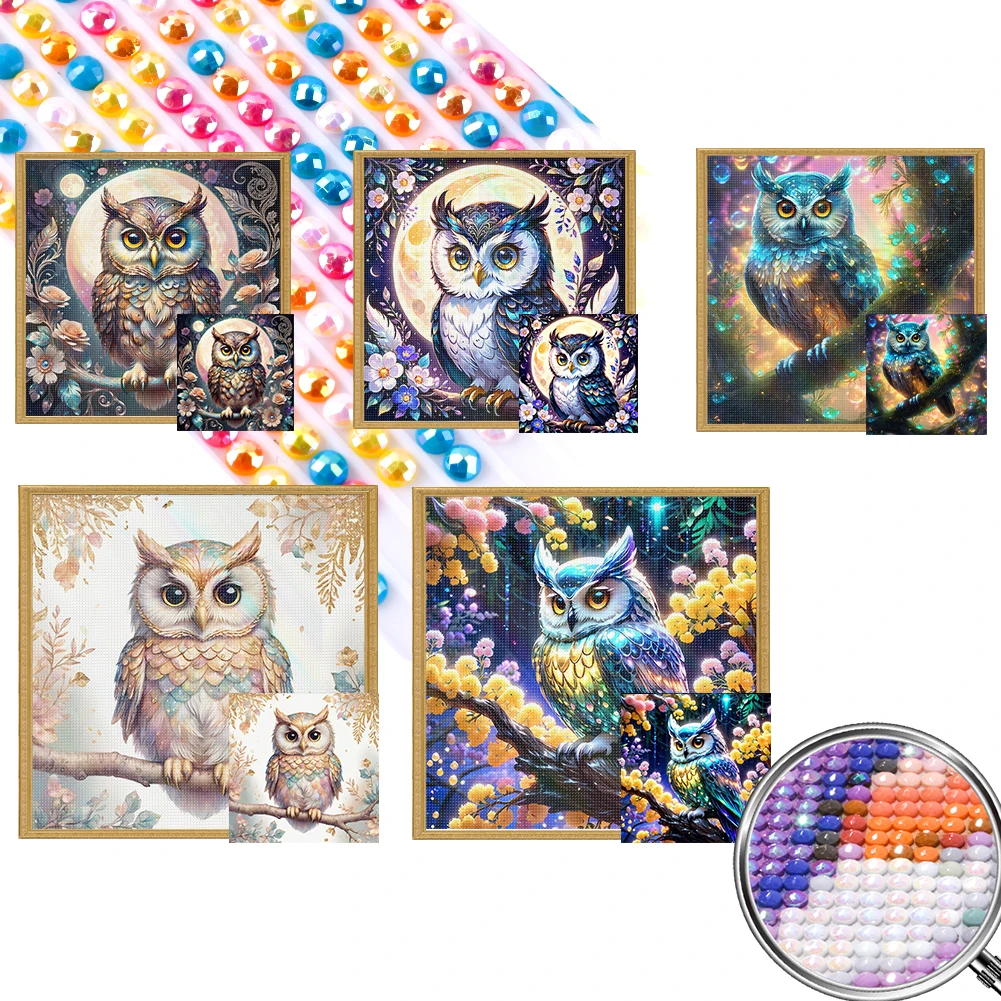 5D DIY Full Round Drill Partial AB Diamond Painting Animal Kit Art Decor 45x65cm for New Year Gift/KTV Wall Decoration