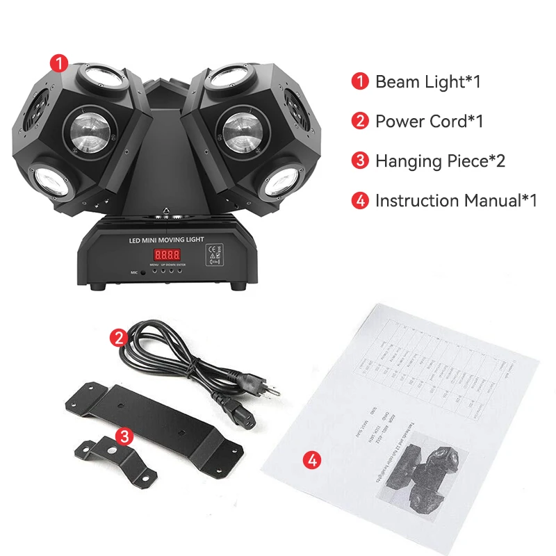 Lumières de DJ à tête mobile, faisceau LED, stroboscope laser, lumière boule à tête mobile, DMX, fête de boîte de nuit, éclairage de scène de spectacle, UE, 3 têtes, 18x10W