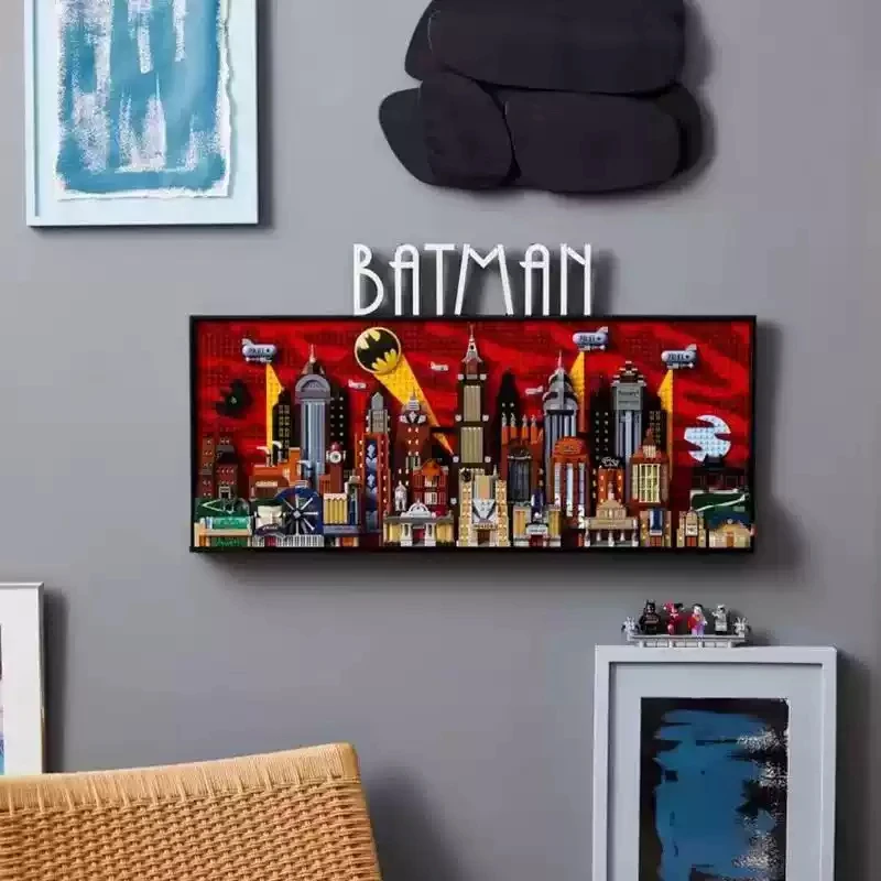 2025 جديد 76271 باتمان: سلسلة الرسوم المتحركة مدينة جوثام اللبنات لعبة جدار الزينة المتقدمة H هدية الكريسماس