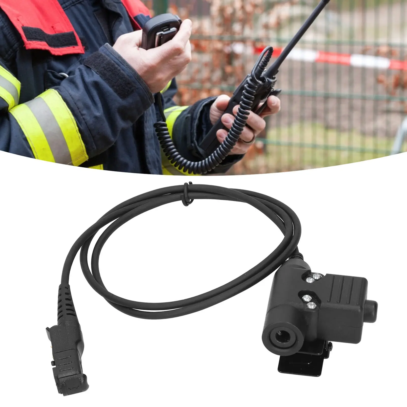 80cm Lightweight Airsoft Tactical U94 PTT Connecter Cable Line For Motorola Radio P6600 6620 Headset For MTP3100/MTP3150