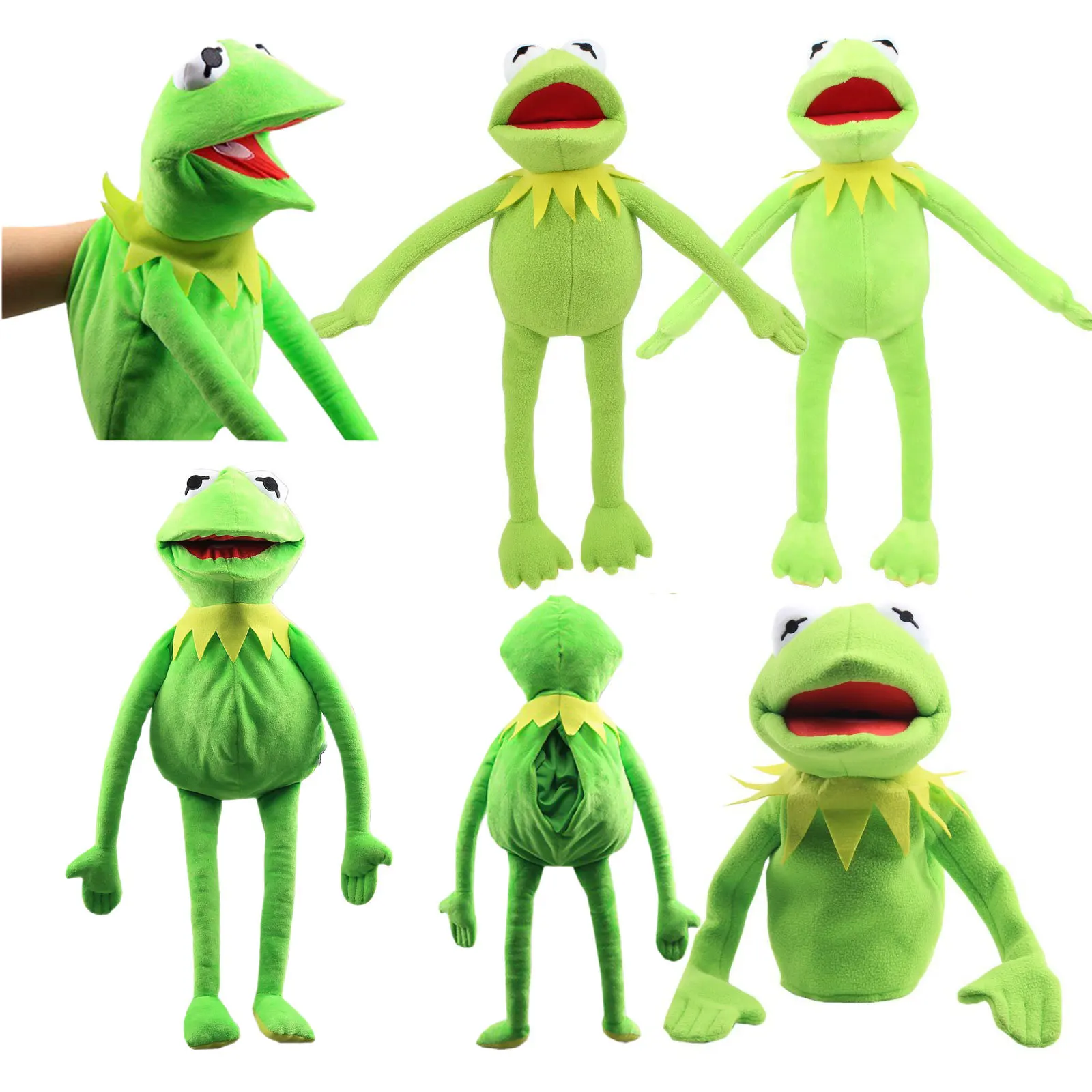 

60cm Kermit Frog Plush Doll Hand Puppet Funny Green Frog Backpack Animal Plush Toy Big Doll Ventriloquist Performance Props Gift