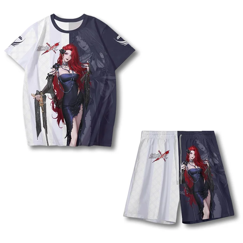 ชุดเสื้อยืดกางเกงขาสั้นลายพิมพ์ 3 มิติ ชุดเล่นเกม Path to Nowhere ปี 2025 สำหรับผู้ชายและผู้หญิง ชุดลำลองฤดูร้อน