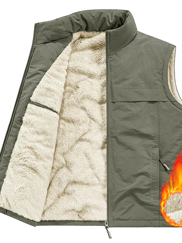 

Новинка 2025: Утепленный жилет из овечьего флиса для работы, фотосъемки, рыбалки, бизнеса и повседневной носки, из нейлонового волокна, зимний