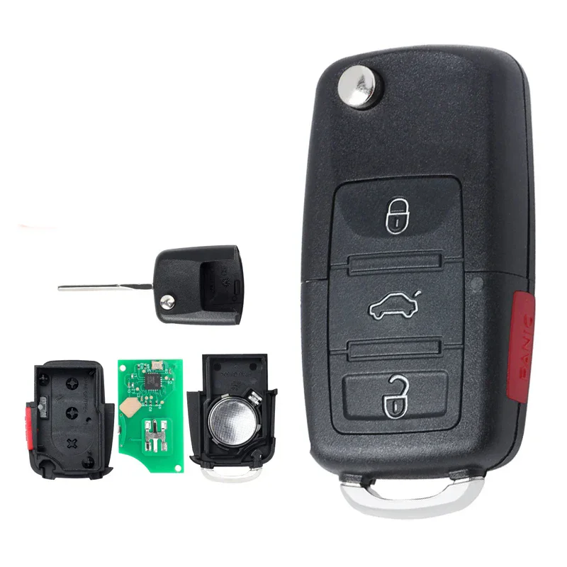 

KEYECU 4 кнопки 315 МГц ID48 чип для VW Volkswagen Beetle Golf Passat Jetta 2000-2011 автофлип дистанционный брелок 1J0 959 753 AM