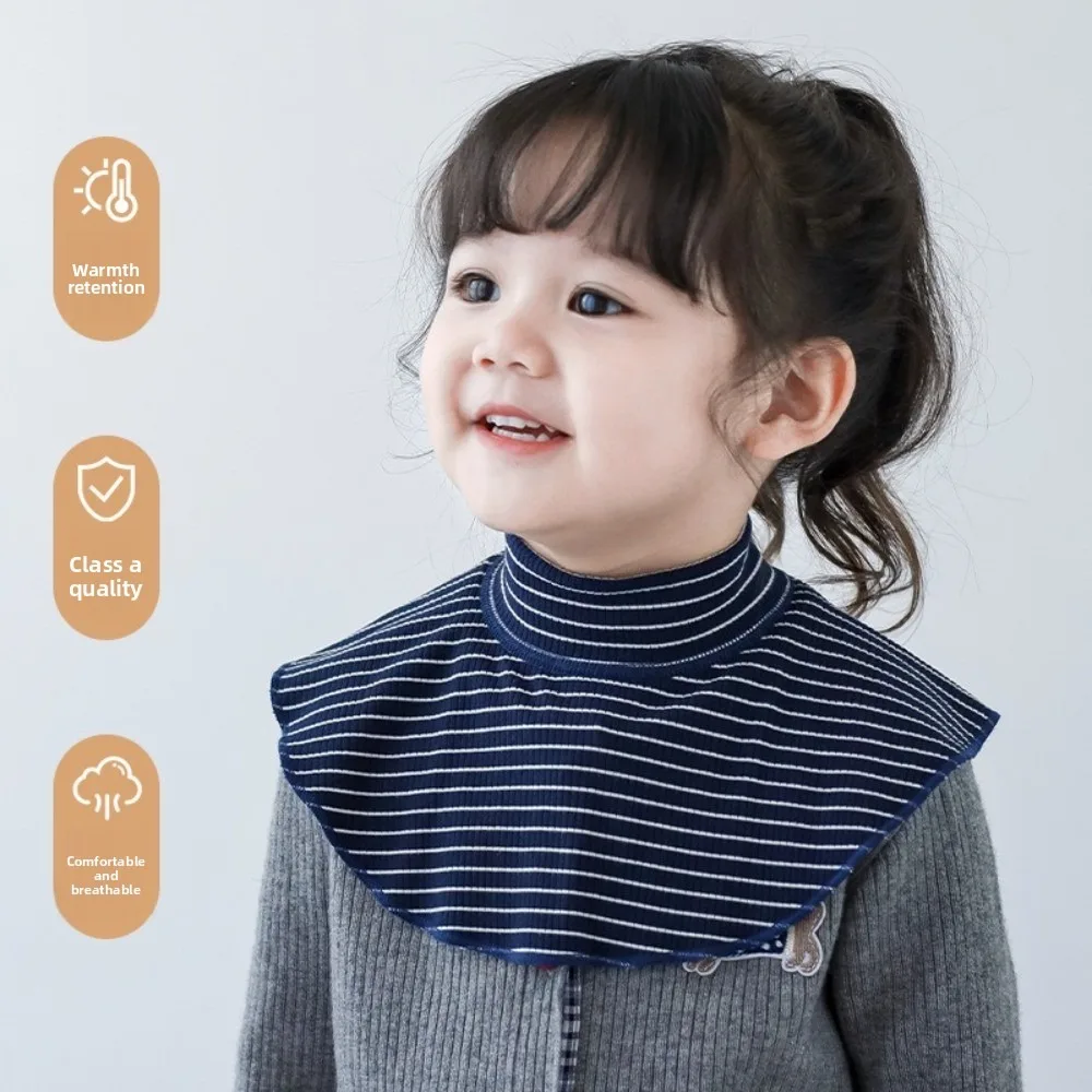 Novo xale listrado quente destacável lenço de tubo de gola alta para 1-4 anos