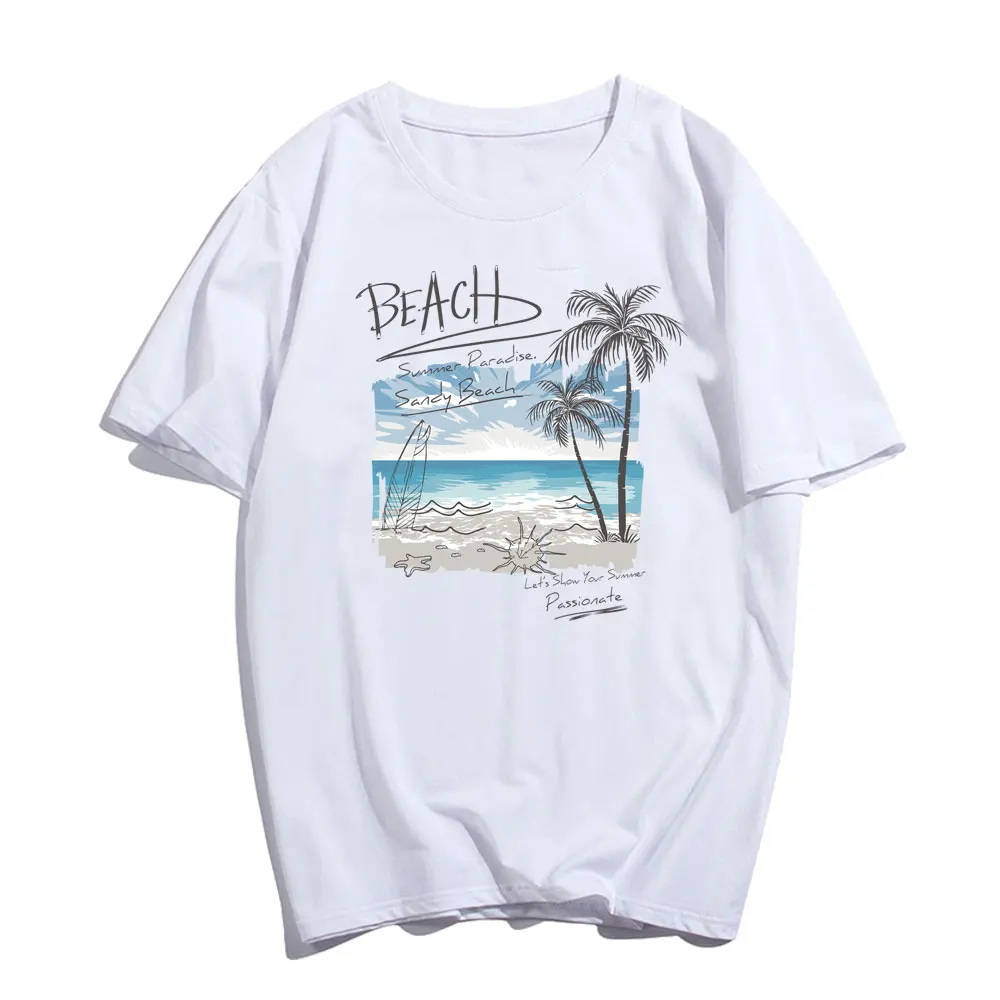 New Beach View Clothes Stickers Summer Iron On Transfer By Household Irons On Patches For Summer T-shirt Badges Appliqueses