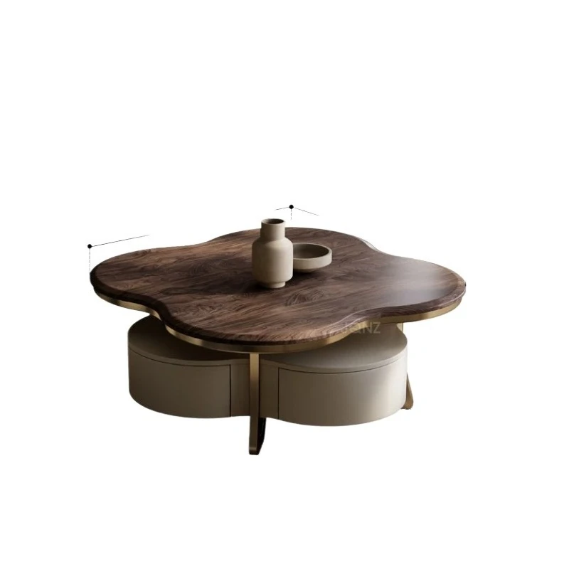 

Light luxury solid wood coffee table