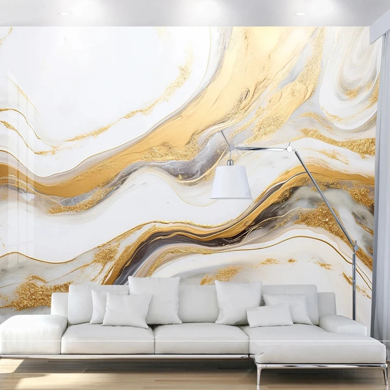 

Custom 3D Marble Wallpaper Nordic Marble Light Luxury Gilt Modern Mural Living Room TV Sofa Bedroom Home Decor 3D Papel Tapiz