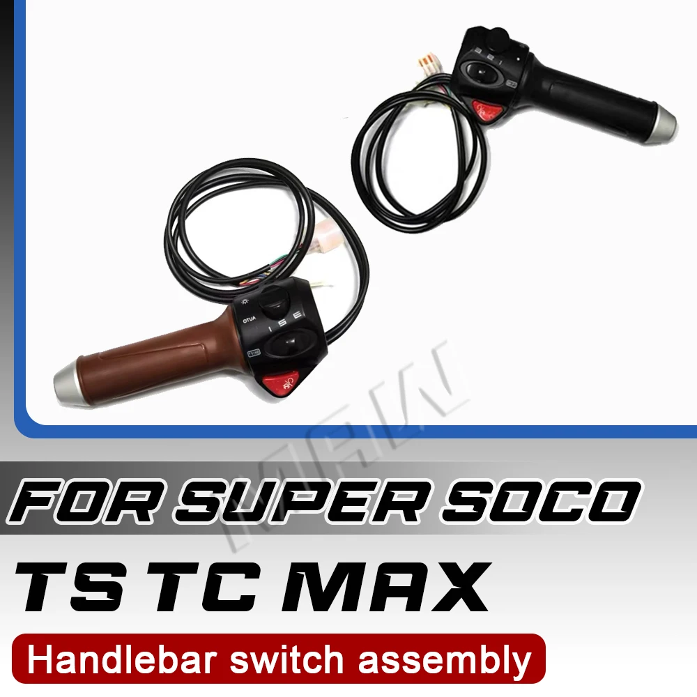 Genuine‑Spec Handlebar Control Set Compatible With Super Soco Vmoto TC TS, Original Throttle Grip With Left‑Right Switch Buttons