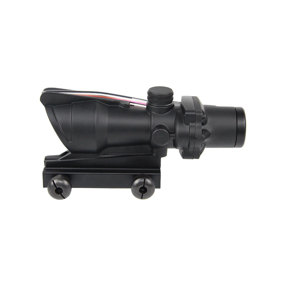 4X32 Sights Red Fiber Source Optics Sights Scope Chevron Glass Etched Reticle Hunting 20mm Mount