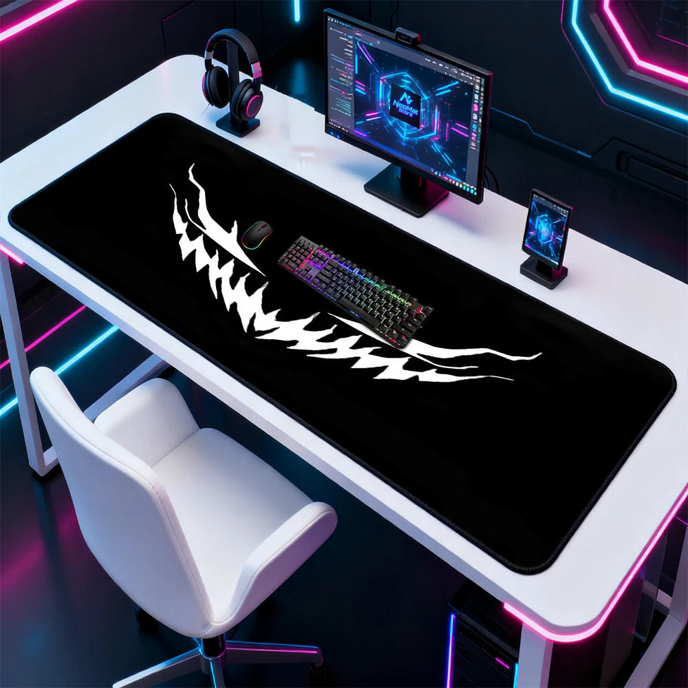 

Игровой коврик для мыши XXXL, черный, для офиса, для геймеров, аксессуары для ПК, коврики для мыши 1200x600, анимированный компьютерный коврик 1600x600 мм, огромный настольный коврик