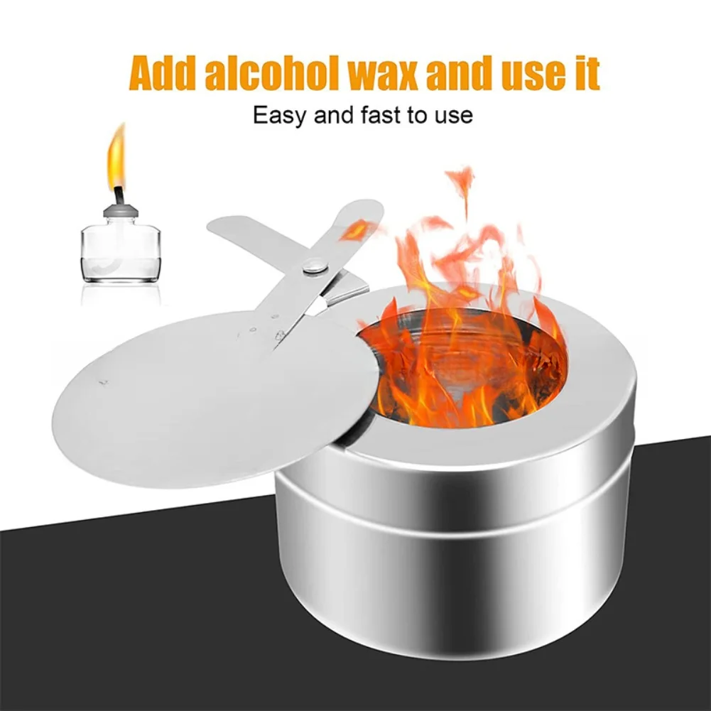 Set Of 4 Stainless Steel Fuel Paste Containers For Camping & Buffet Use 15.5x9x6cm Fuel Paste Containers Kitchen Tools