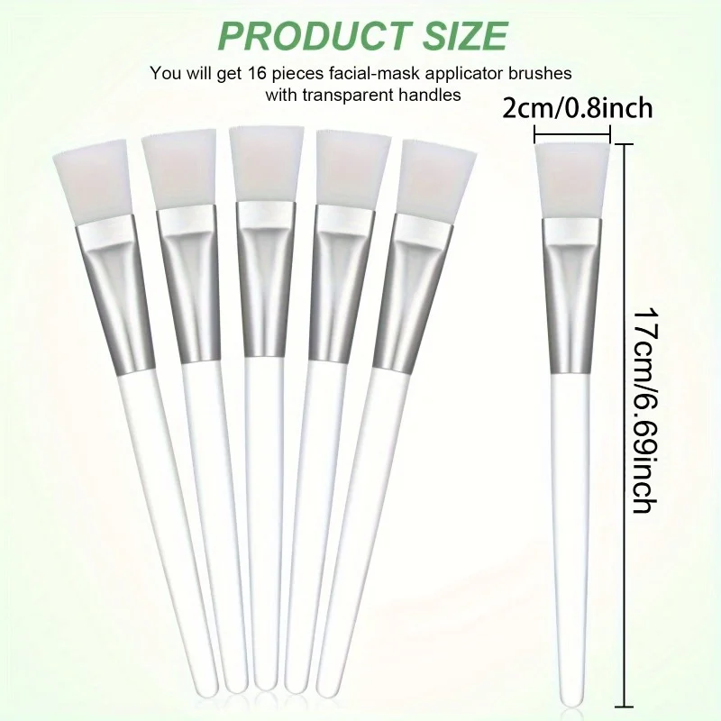 Brosse pour masque Facial souple, 5 pièces, avec manche en plastique transparent, pour les soins de la peau et l'application du beurre corporel