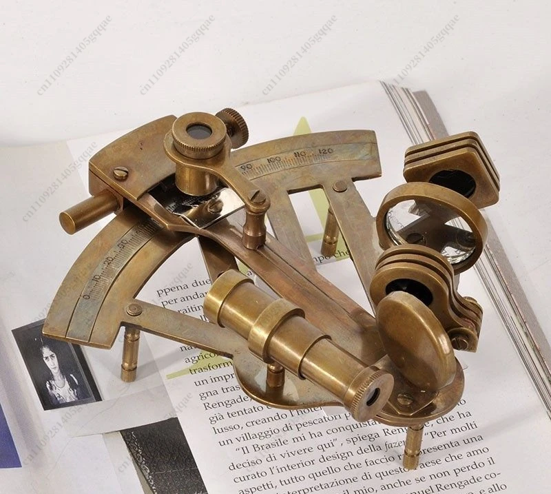 Reines Kupfer Retro Nostalgisches Antikes Ornament Sextant-Modell Nautische Fotografie-Requisiten – Detail 2