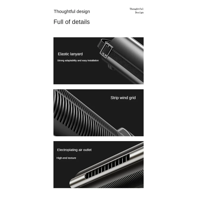 

A21F-Car Interior Rear Headrest Fan,3 Gear Speeds USB Adjustable Strap Car Interior Fan Auto Accessories