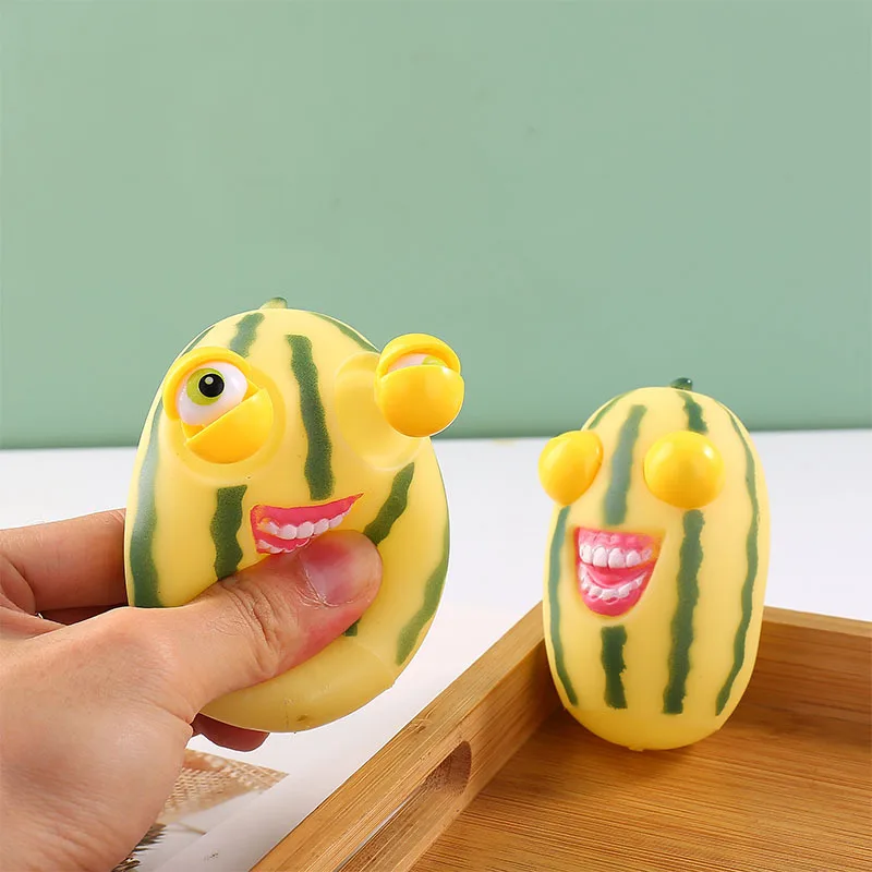 Squinting Watermelon Strips for Stress Relief, Squeezing, Squeezing, Bursting Eyes, Pranking, Venting, and Stress Relief Toy